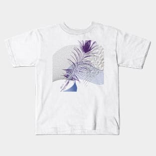 abstract geometric peacock feather Kids T-Shirt